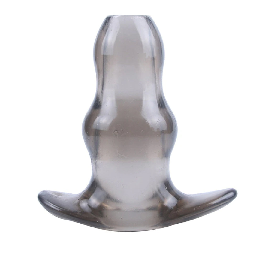 Gray Silicone Hollow Butt Plug