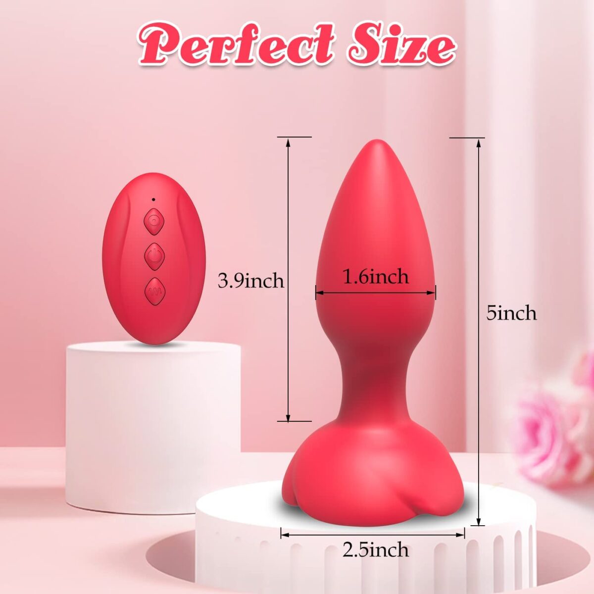Rose Butt Plug Remote Control Butt Plug