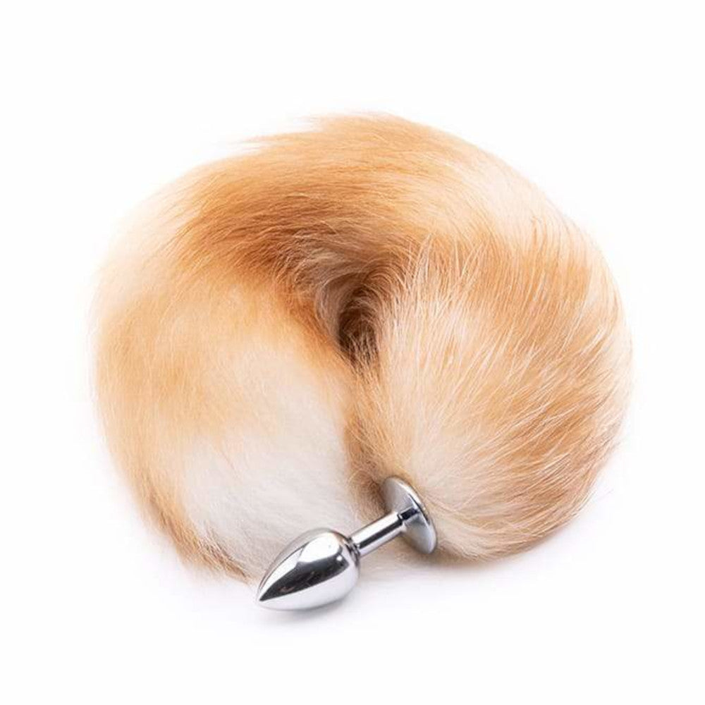 Orange Metal Cat Tail Butt Plug 16"