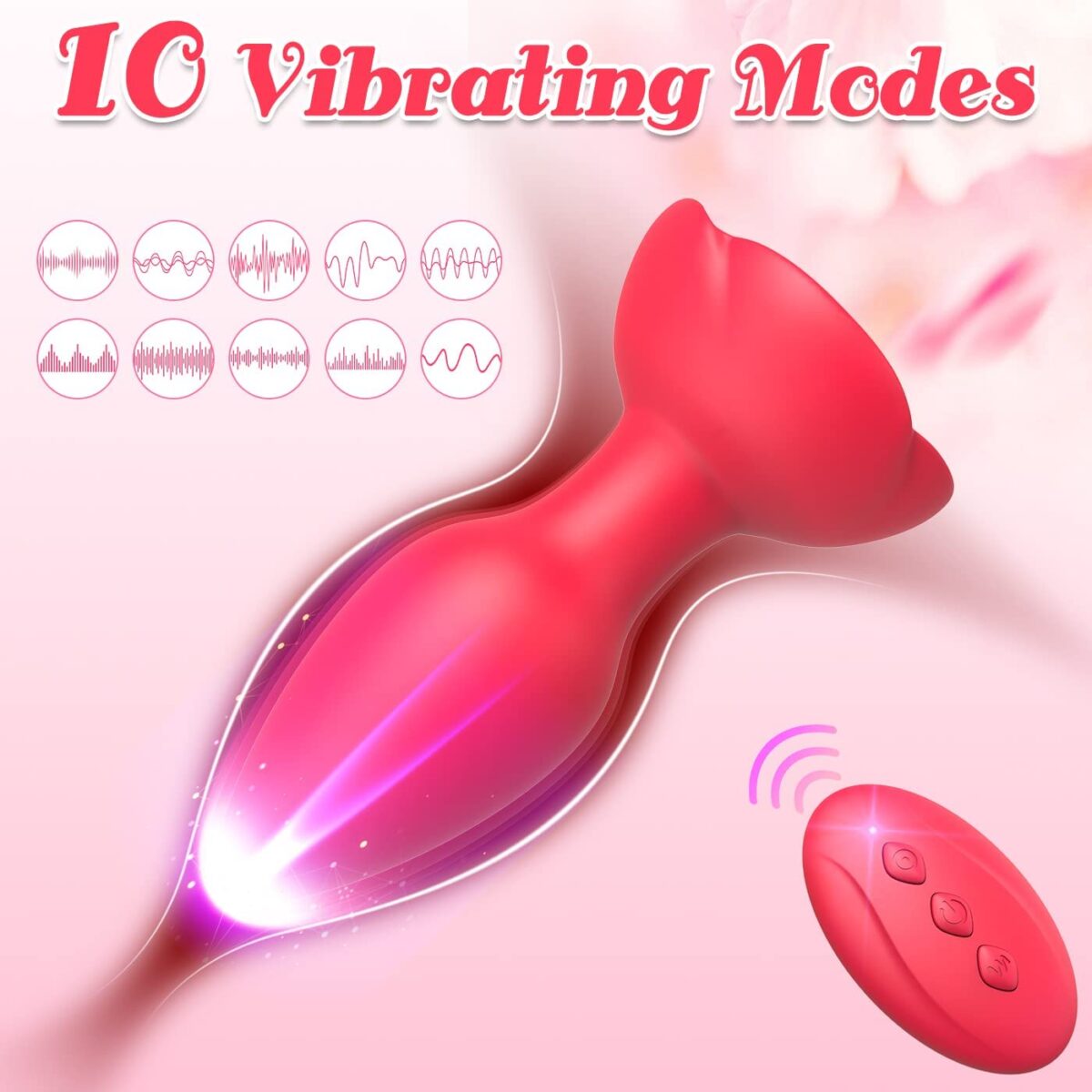 Rose Butt Plug Remote Control Butt Plug