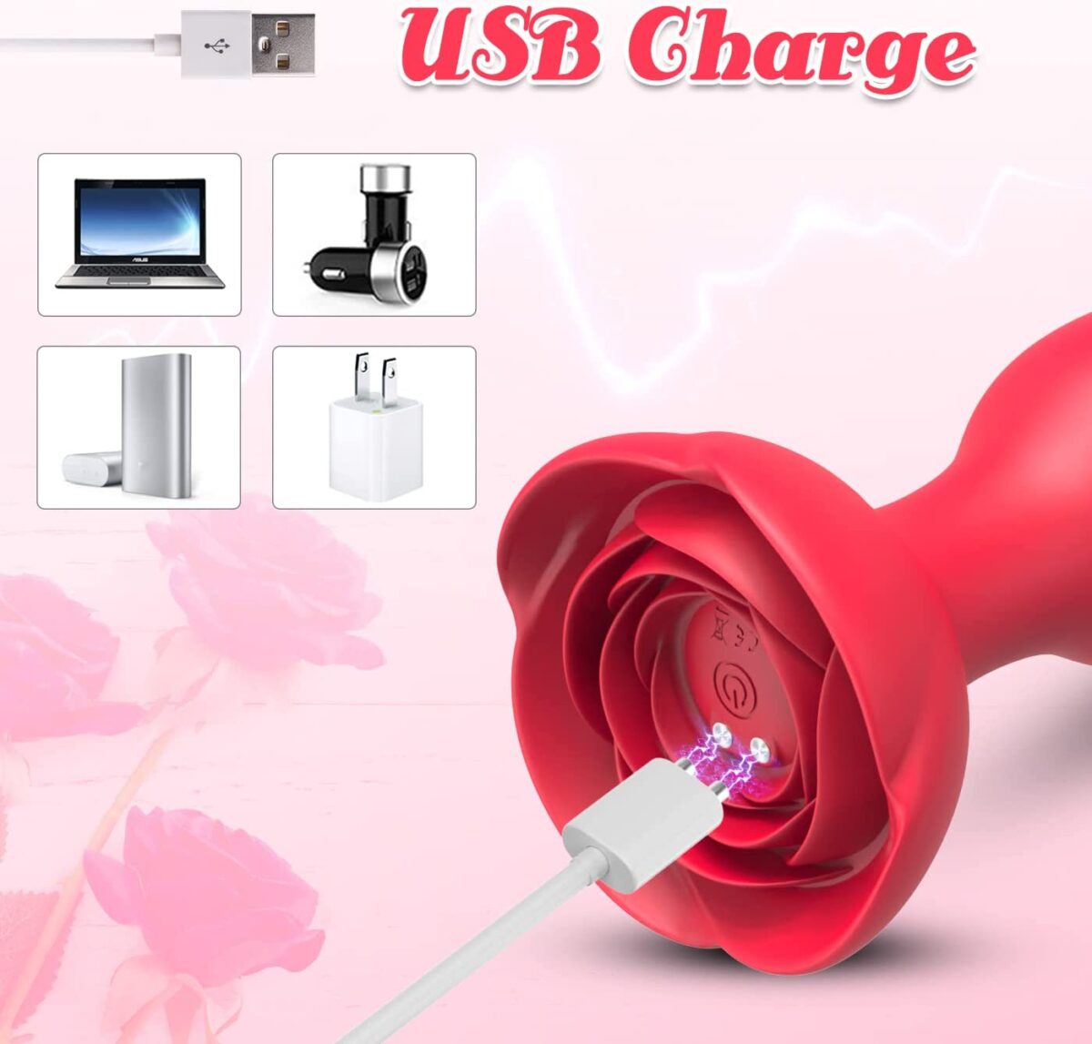 Rose Butt Plug Remote Control Butt Plug