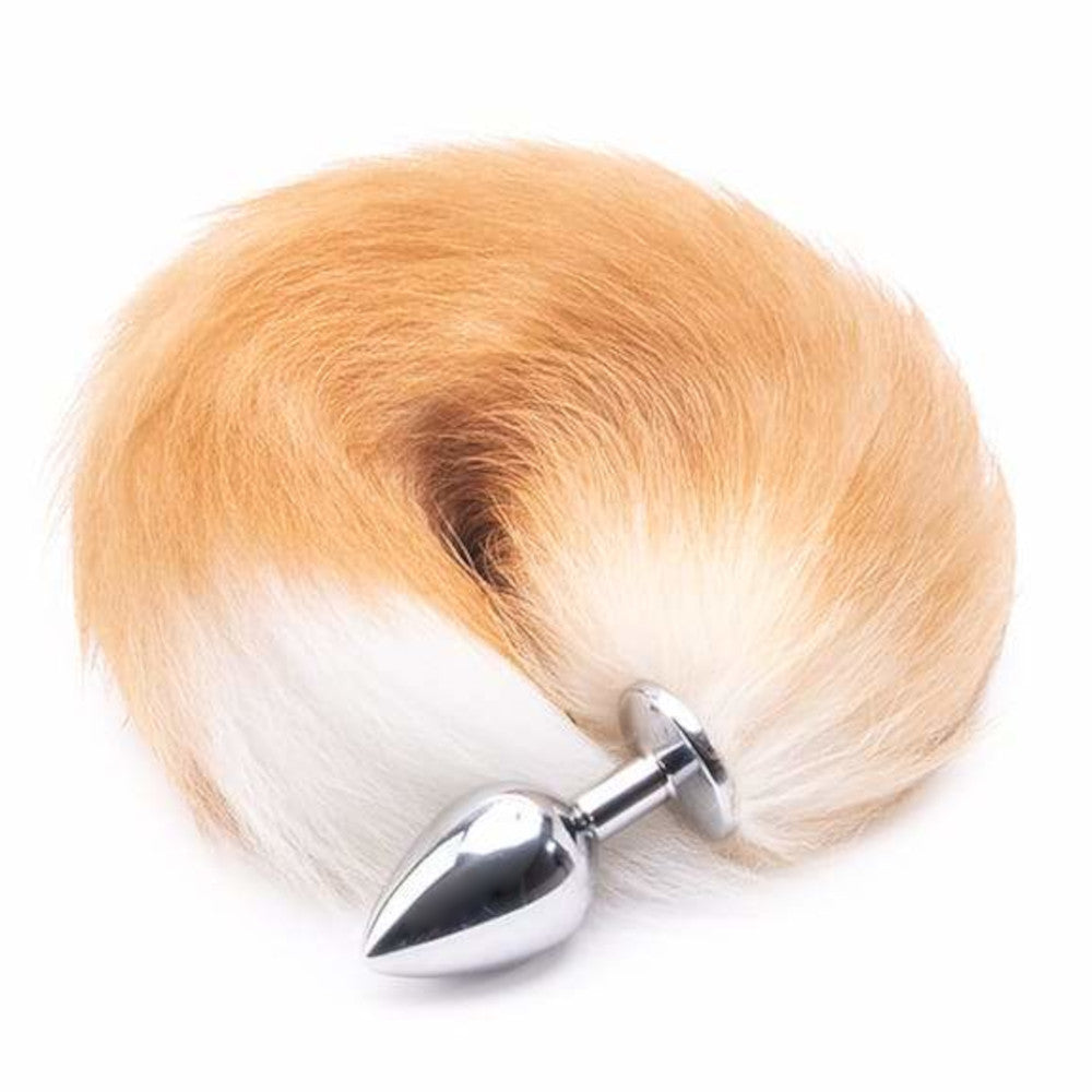 Orange Metal Cat Tail Butt Plug 16"