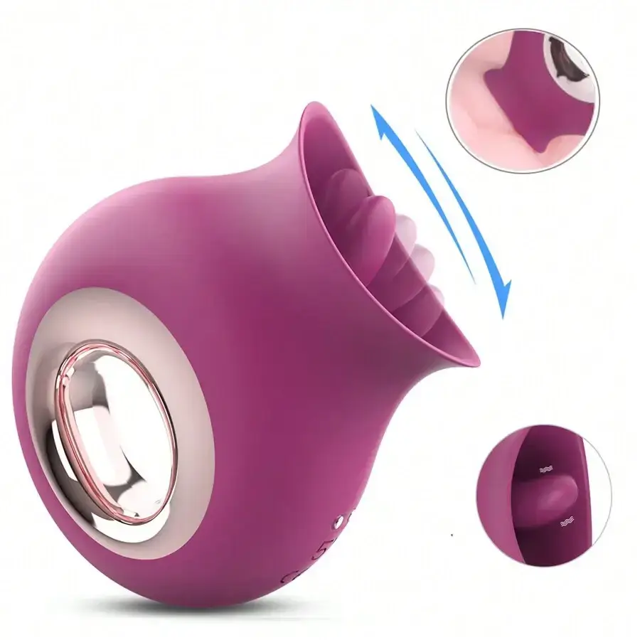 Paulina – 2 in 1 Licking & Vibrating Tongue Vibrator& Nipples Clitoral Stimulator Rose Vibrator