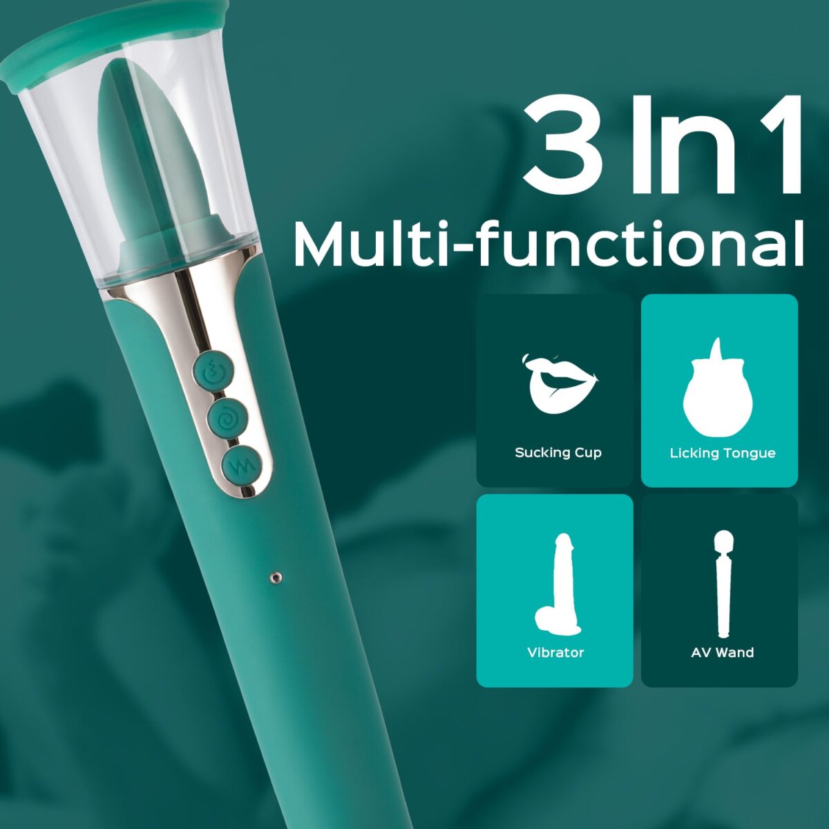 Jade – 3in1 Clitoral Sucking G Spot Vibrator & Clit Licking Tongue Vibrator