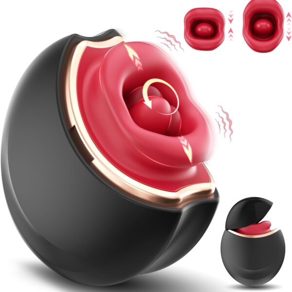 Upgraded Rose Mouth-Shaped Biting Clit Nipple Stimulation Vibrators