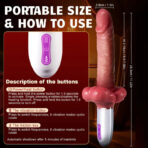 3 In 1 Big Mouth Thrusting heating Dildo Machine With Suction Cup & Remote Control