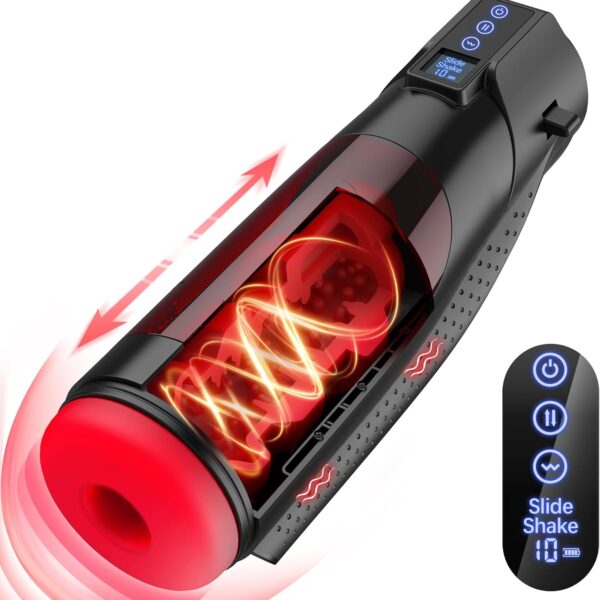 Jodiyece 3D Male Stroker Male Masturbators with 10 Vibrating & 8 Thrusting & LCD Display