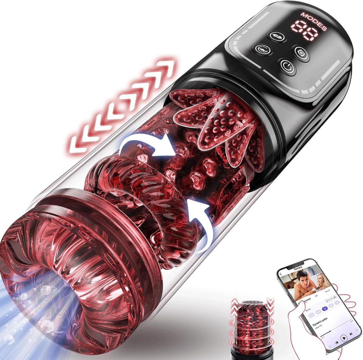 Jodiyece Male Masturbator Rotating Vibratin Vacuum Pumps & Enlargers LCD with APP