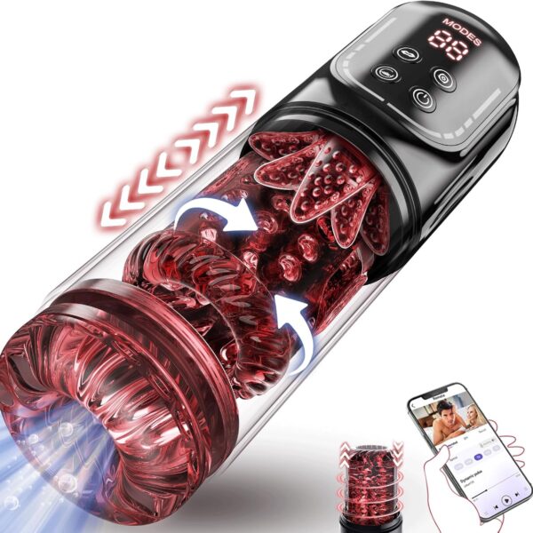Jodiyece Male Masturbator Rotating Vibratin Vacuum Pumps & Enlargers LCD with APP