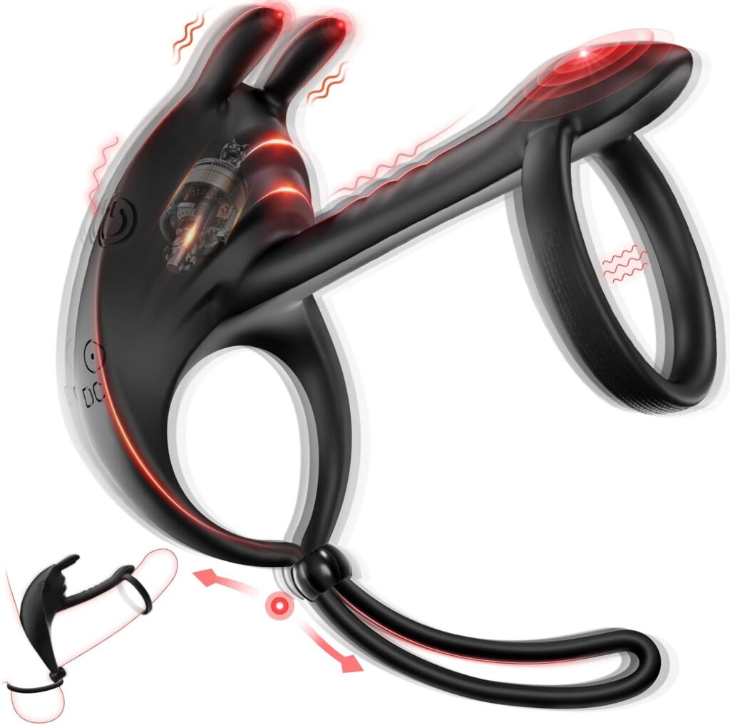 Jodiyece Vibrating Male Masturbator With 2 Penis Ring Adult Sex Toy Vibrators Cock Sleeve with 7 Vibrations